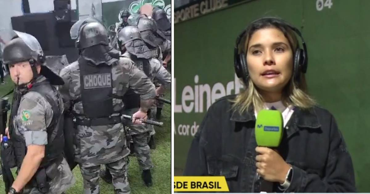 POLICÍA BRASILEÑA LANZÓ BOMBAS LACRIMÓGENAS Y AGREDIÓ A JUGADORES DE UNIVERSITARIO