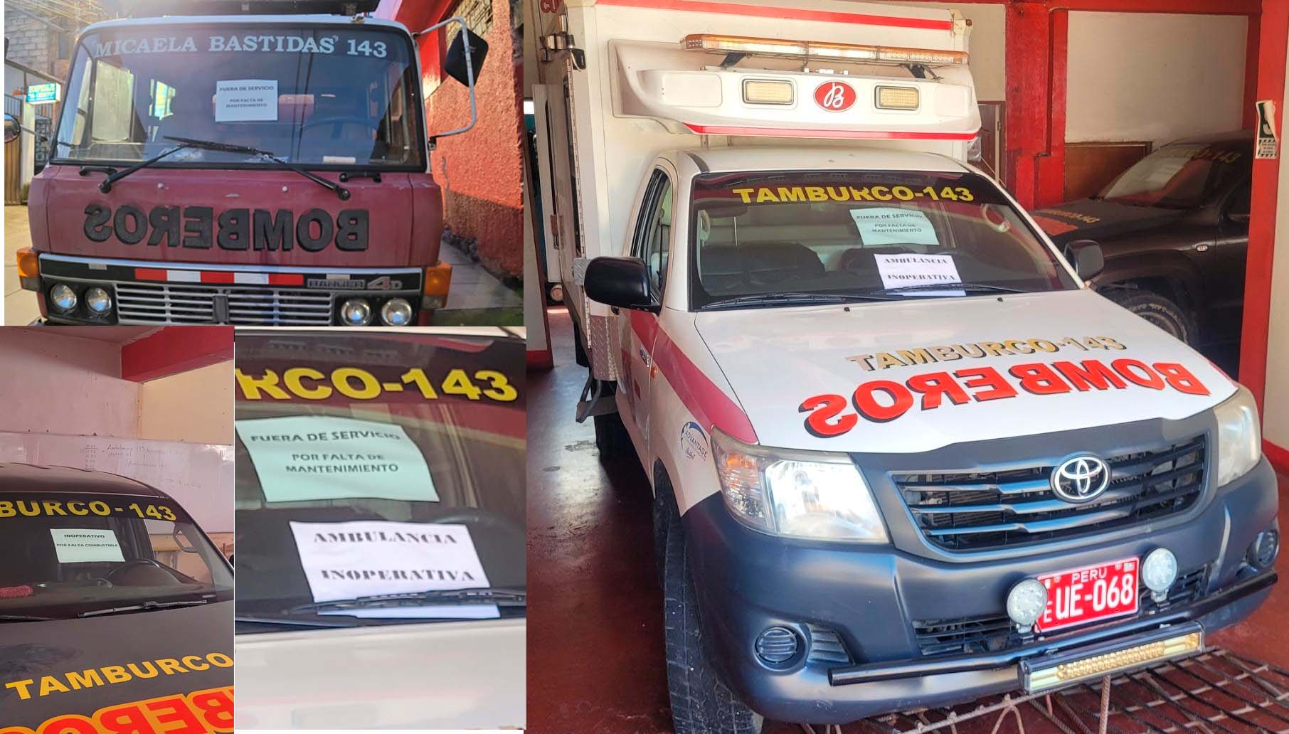 COMPAÑÍA DE BOMBEROS DE TAMBURCO EN CRISIS: UNIDADES FUERA DE SERVICIO POR FALTA DE MANTENIMIENTO