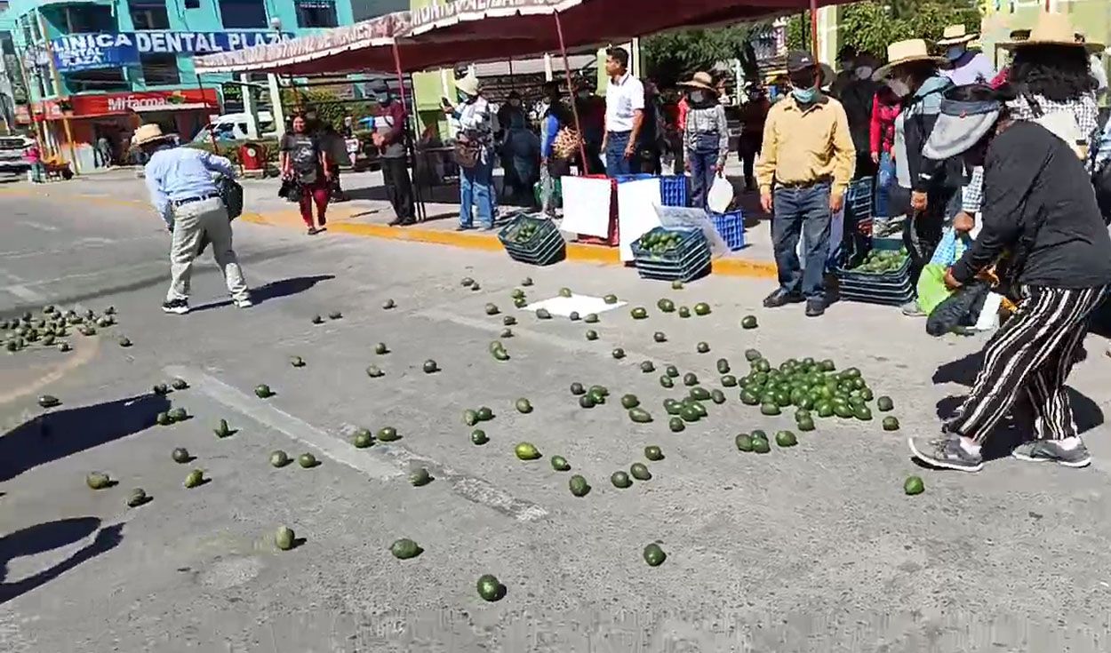 �AREQUIPA: PRODUCTORES DE MAJES ARROJAN PALTAS AL SUELO EN SEÃ‘AL DE PROTESTA