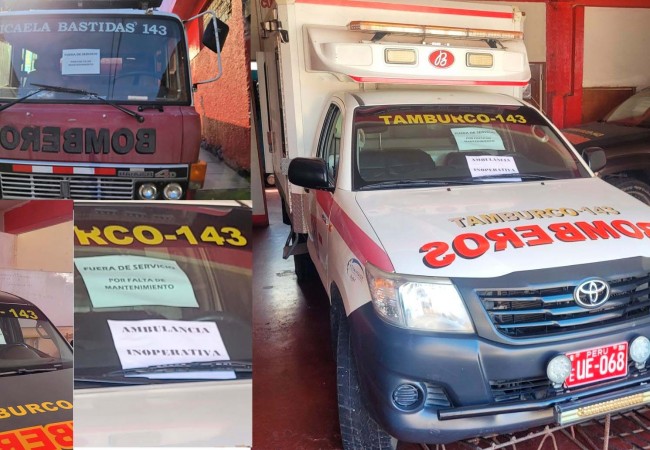 COMPAÑÍA DE BOMBEROS DE TAMBURCO EN CRISIS: UNIDADES FUERA DE SERVICIO POR FALTA DE MANTENIMIENTO
