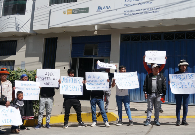 POBLADORES DE HUANCAHUIRE RECHAZAN INTERVENCIONES DE LAS BAMBAS EN FUENTES DE AGUA DE USO HUMANO