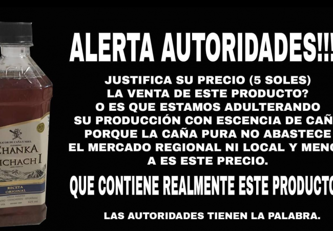 ALERTA EN CHINCHEROS: LICOR “CHANKA KICHACHI” BAJO SOSPECHA DE ADULTERACIÓN Y USO DE ALCOHOL DE CONTRABANDO