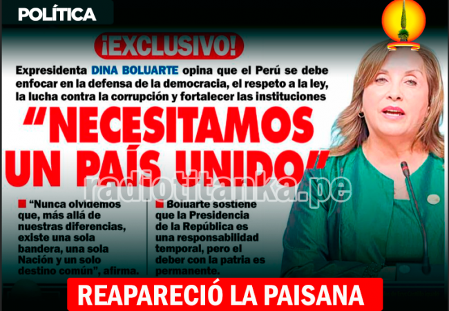 REAPARECIÓ LA EXPRESIDENTA DINA BOLUARTE: “NECESITAMOS UN PAÍS UNIDO”